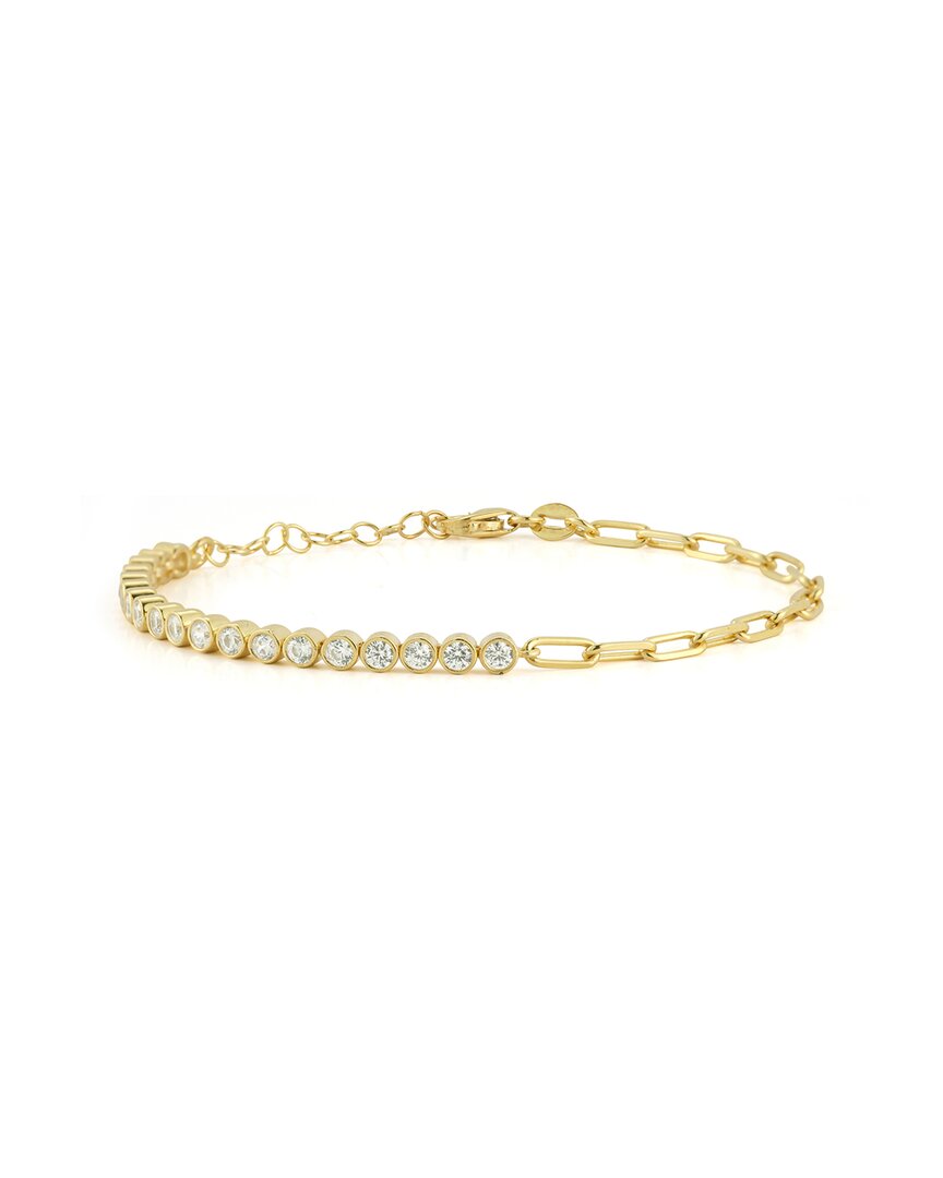 Chloe & Madison Chloe And Madison 14k Over Silver Tennis X Paperclip Bracelet