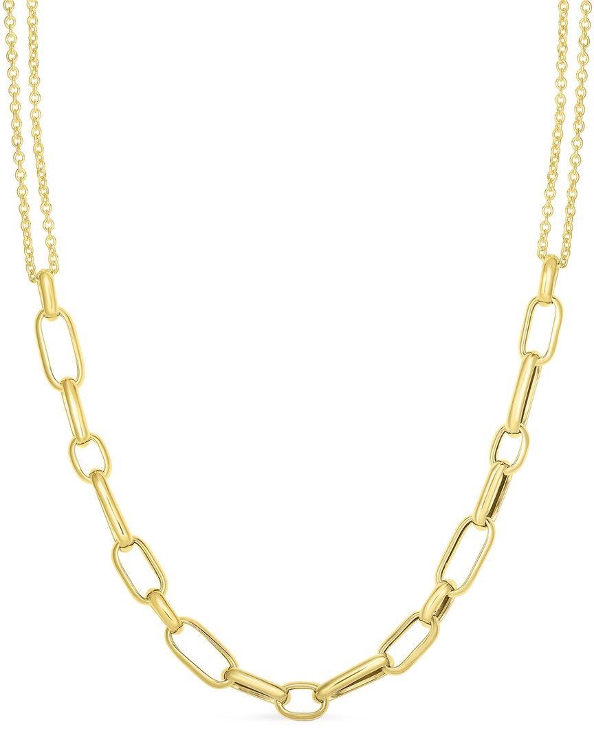Chloe & Madison Chloe And Madison 14k Over Silver Bold Link Necklace