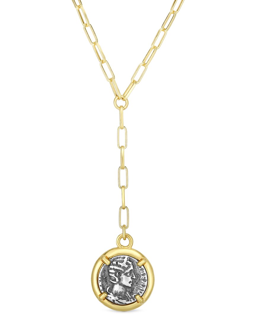Chloe & Madison Chloe And Madison 14k Over Silver Coin Lariat Necklace