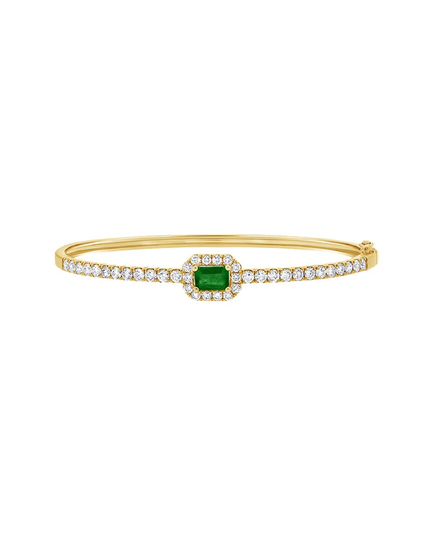 Sabrina Designs 14k 1.47 Ct. Tw. Diamond & Emerald Bangle Bracelet