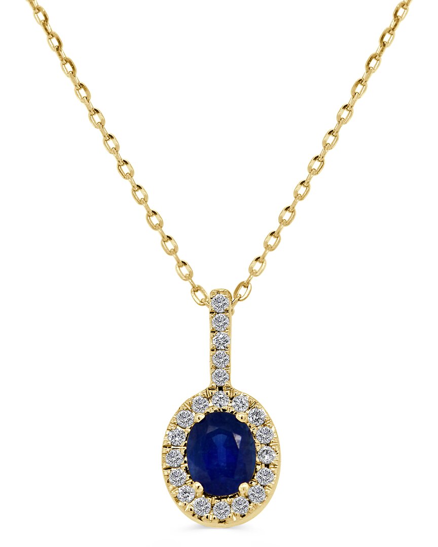 Sabrina Designs 14k 0.55 Ct. Tw. Diamond & Sapphire Oval Pendant