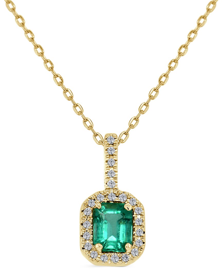 Sabrina Designs 14k 0.66 Ct. Tw. Diamond & Emerald Octagon Pendant
