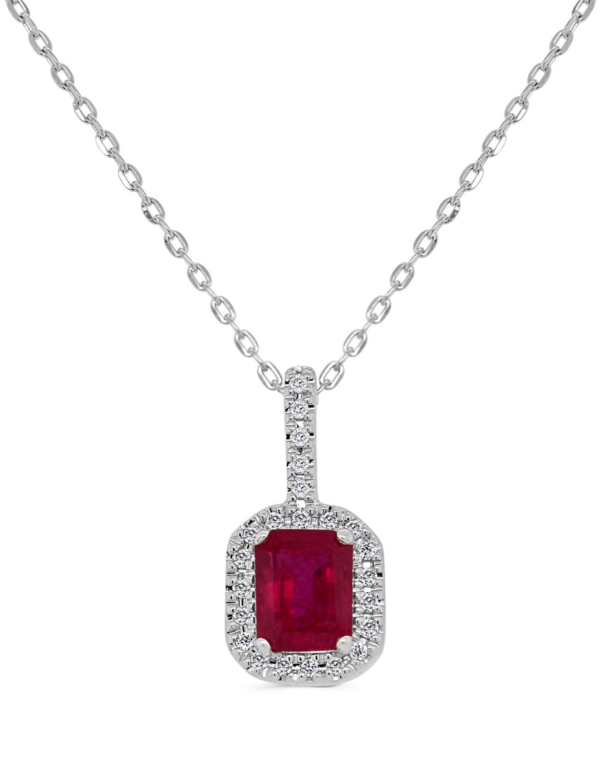 Sabrina Designs 14k 0.71 Ct. Tw. Diamond & Ruby Octagon Pendant