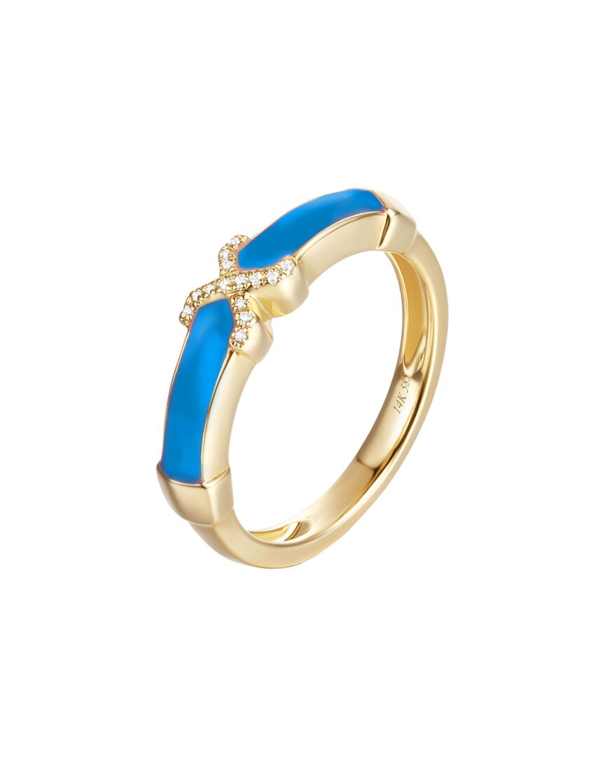 Diana M. Fine Jewelry 14K 0.03 ct. tw. Diamond Enamel Half-Eternity Ring