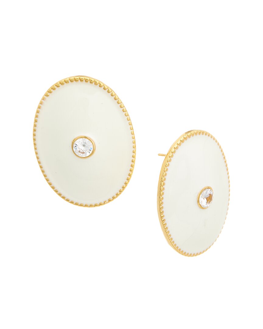 Crystal Haze 18k Plated Cz Statement Earrings In Gold