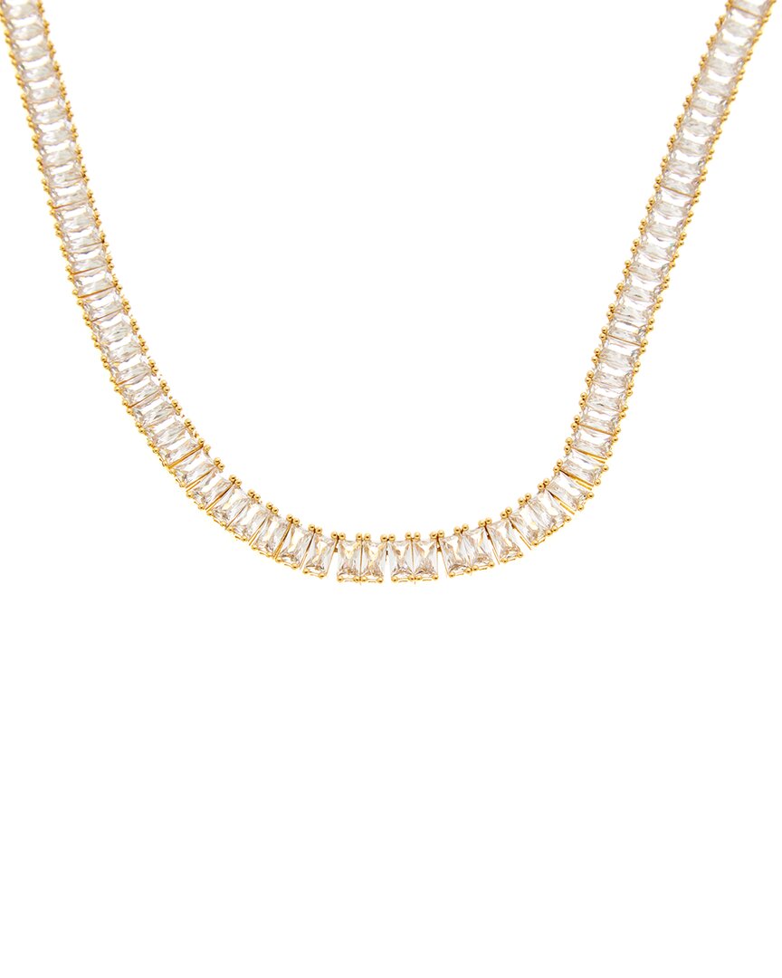 Crystal Haze 18k Plated Cz Statement Necklace In Gold