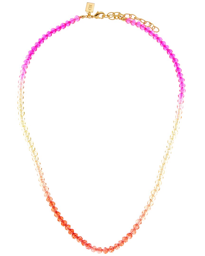 Crystal Haze 18k Plated Colorful Necklace In Pink