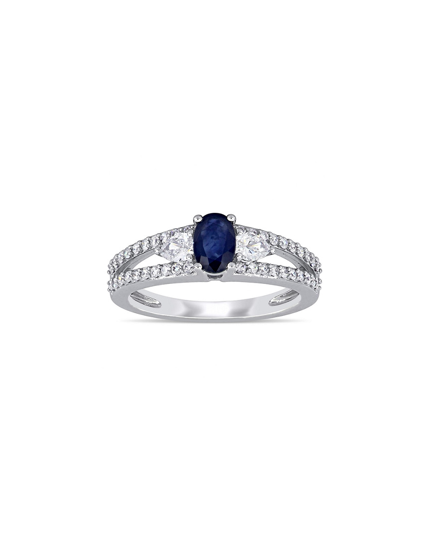 Rina Limor 14k 1.10 Ct. Tw. Diamond & Blue Sapphire Ring
