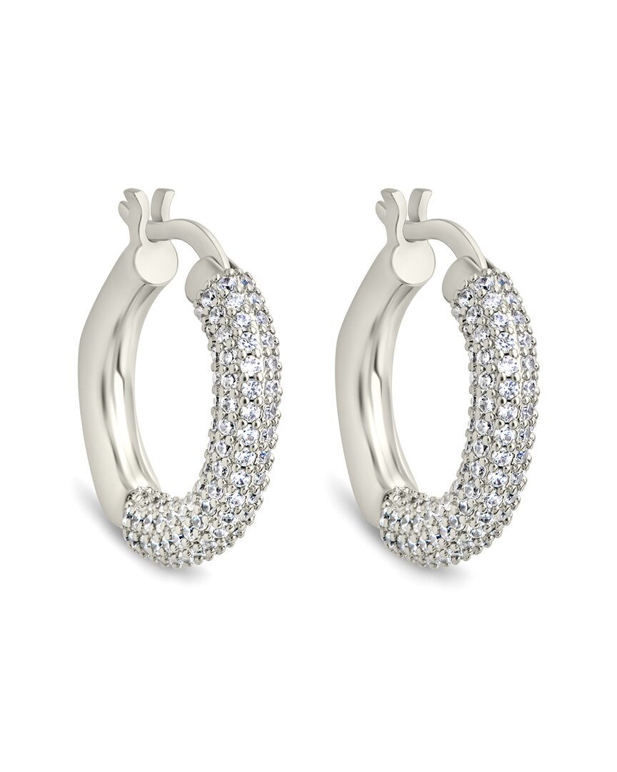 Sterling Forever Cordelia Studded Hoop Earrings