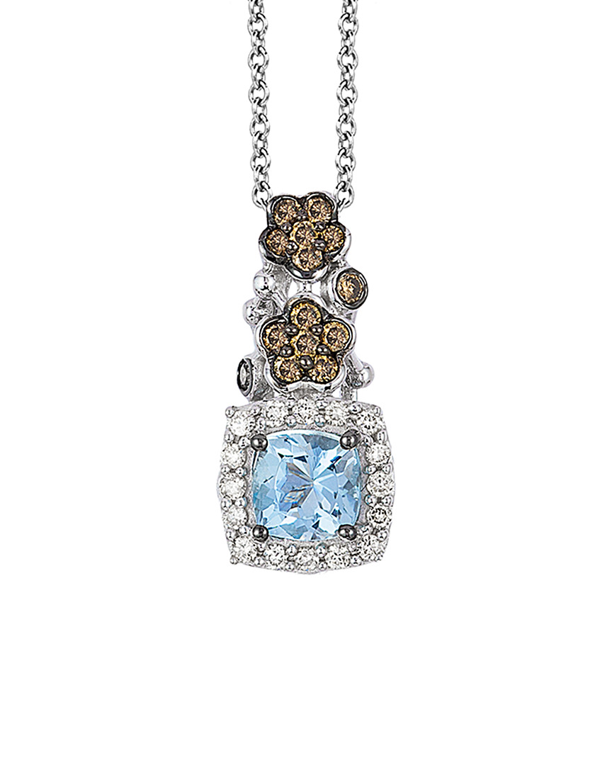 Le Vian 14k 0.93 Ct. Tw. Diamond & Aquamarine Pendant Necklace