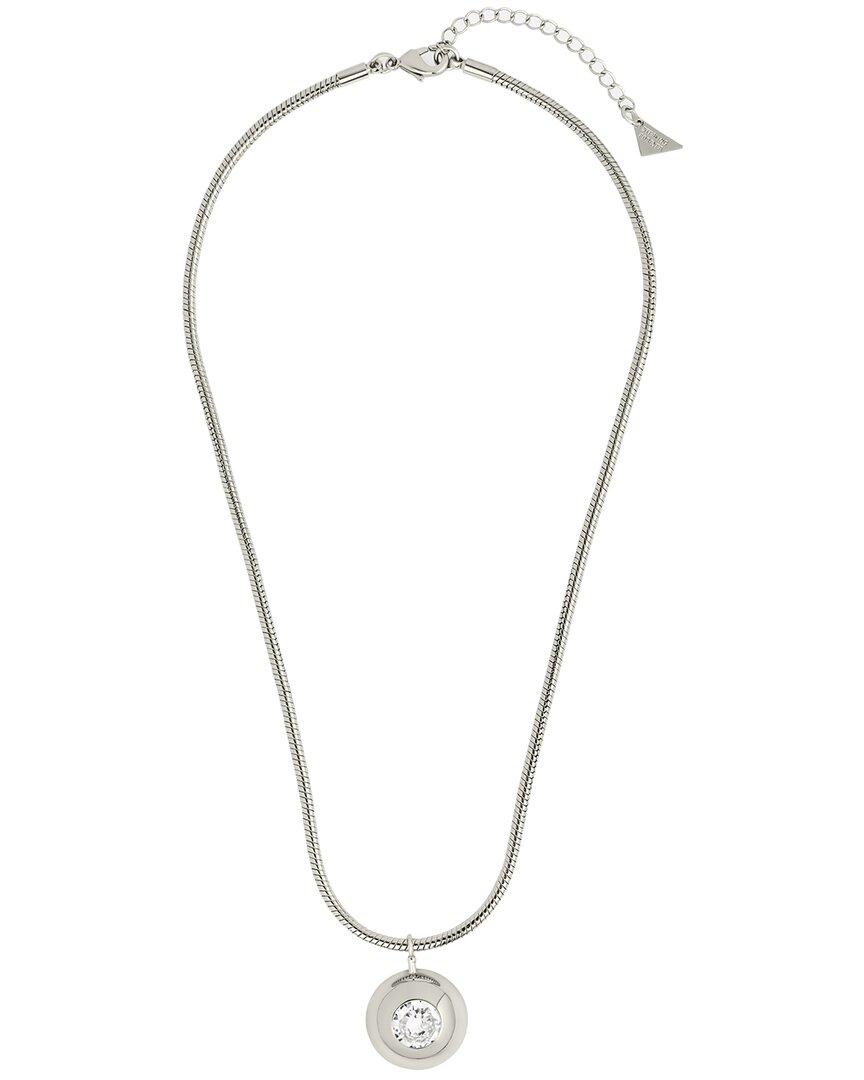 Sterling Forever Zora Cubic Zirconia Dome Pendant Necklace In Metallic