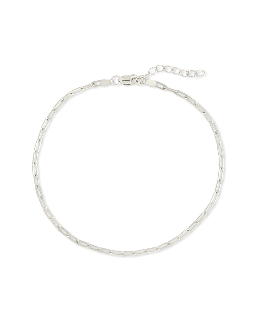 Sterling Forever Silver Paperclip Chain Bracelet In Metallic