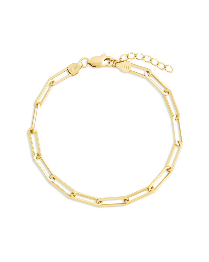 Sterling Forever Sterling Silver Bold Paperclip Chain Bracelet In Gold
