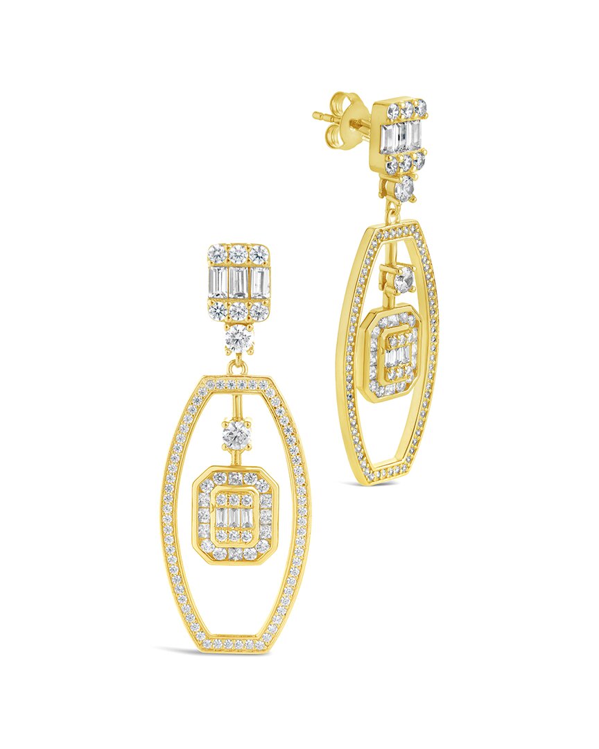 Sterling Forever Kendall Cubic Zirconia Drop Earrings In Gold