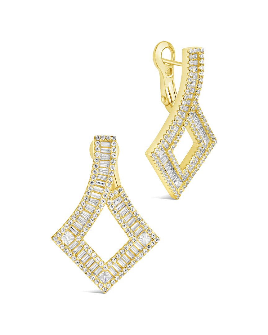 Sterling Forever Amina Cubic Zirconia Drop Earrings In 14k Gold Plated In Gold