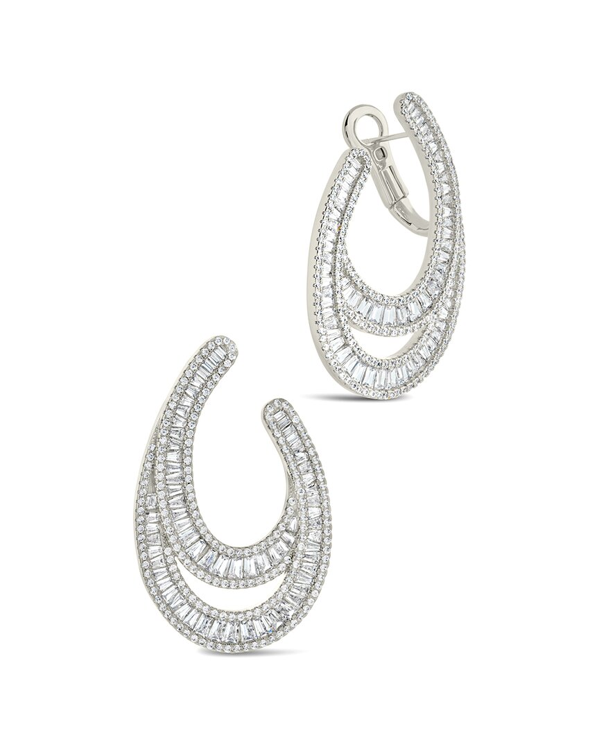 Sterling Forever Cz Gabriella Drop Stud Earrings