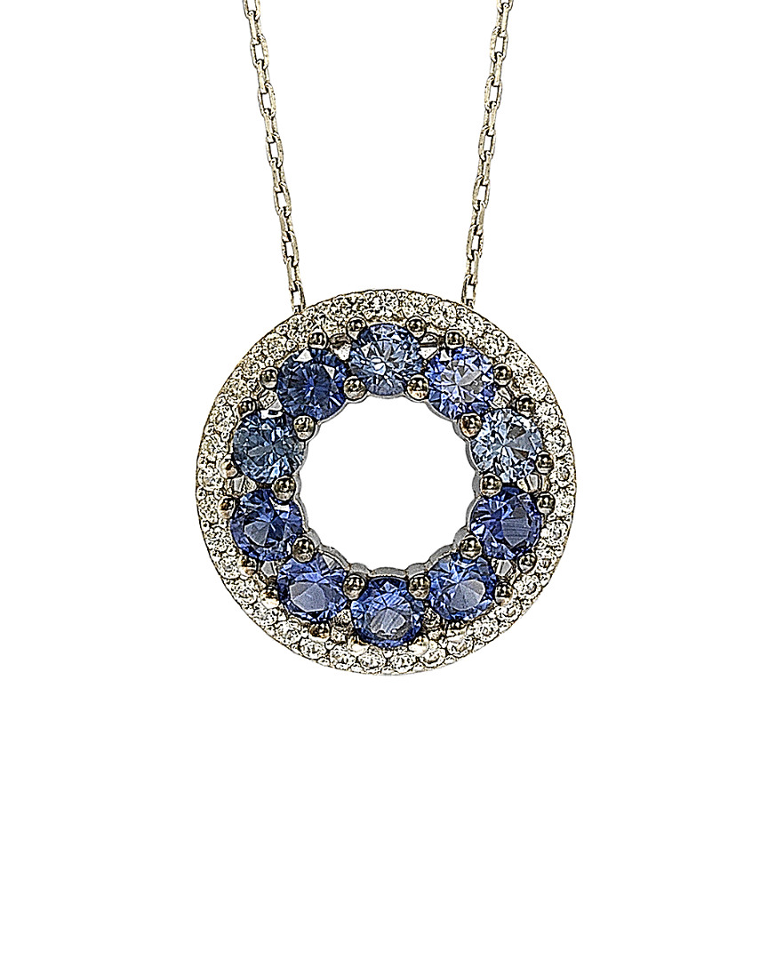 Suzy Levian Silver 2.02 Ct. Tw. Sapphire Necklace