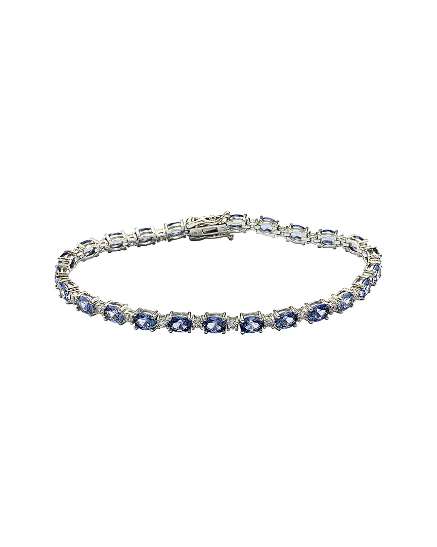 Shop Suzy Levian Silver 9.67 Ct. Tw. Sapphire Bracelet