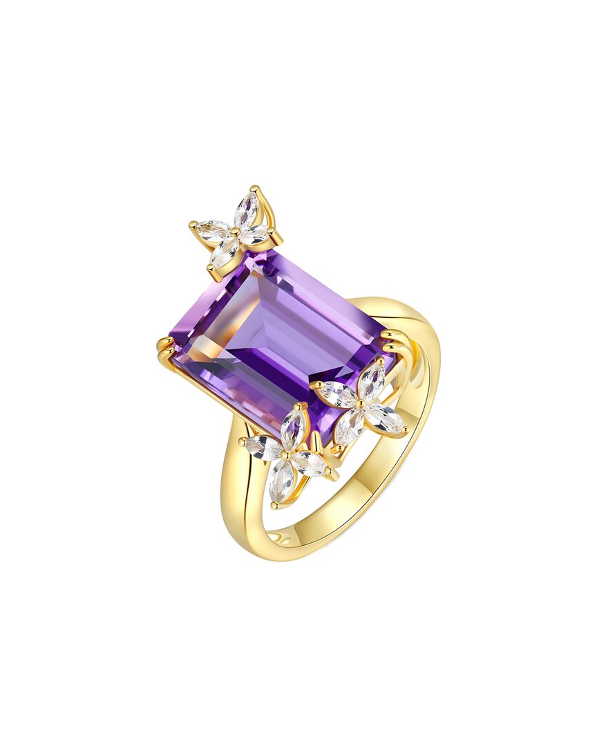 Kai Fine Jewelry 14k 7.90 Ct. Tw. Lab-grown Diamond & Amethyst Cocktail Ring In Gold