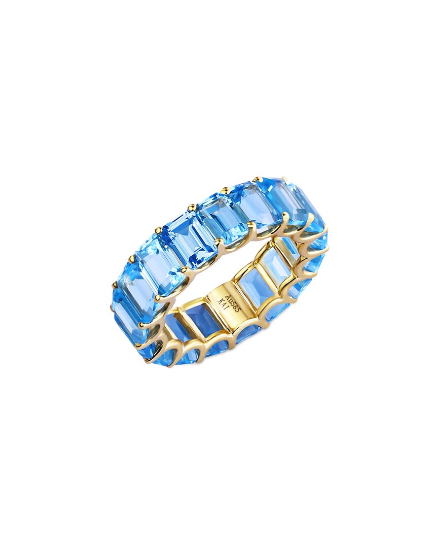 Kai Fine Jewelry 14k 11.00 Ct. Tw. Topaz Eternity Ring In Metallic