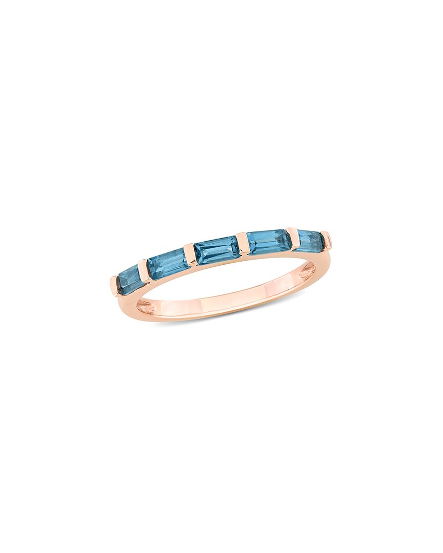 Rina Limor 10k Rose Gold 1.00 Ct. Tw. London Blue Topaz Semi-eternity Ring