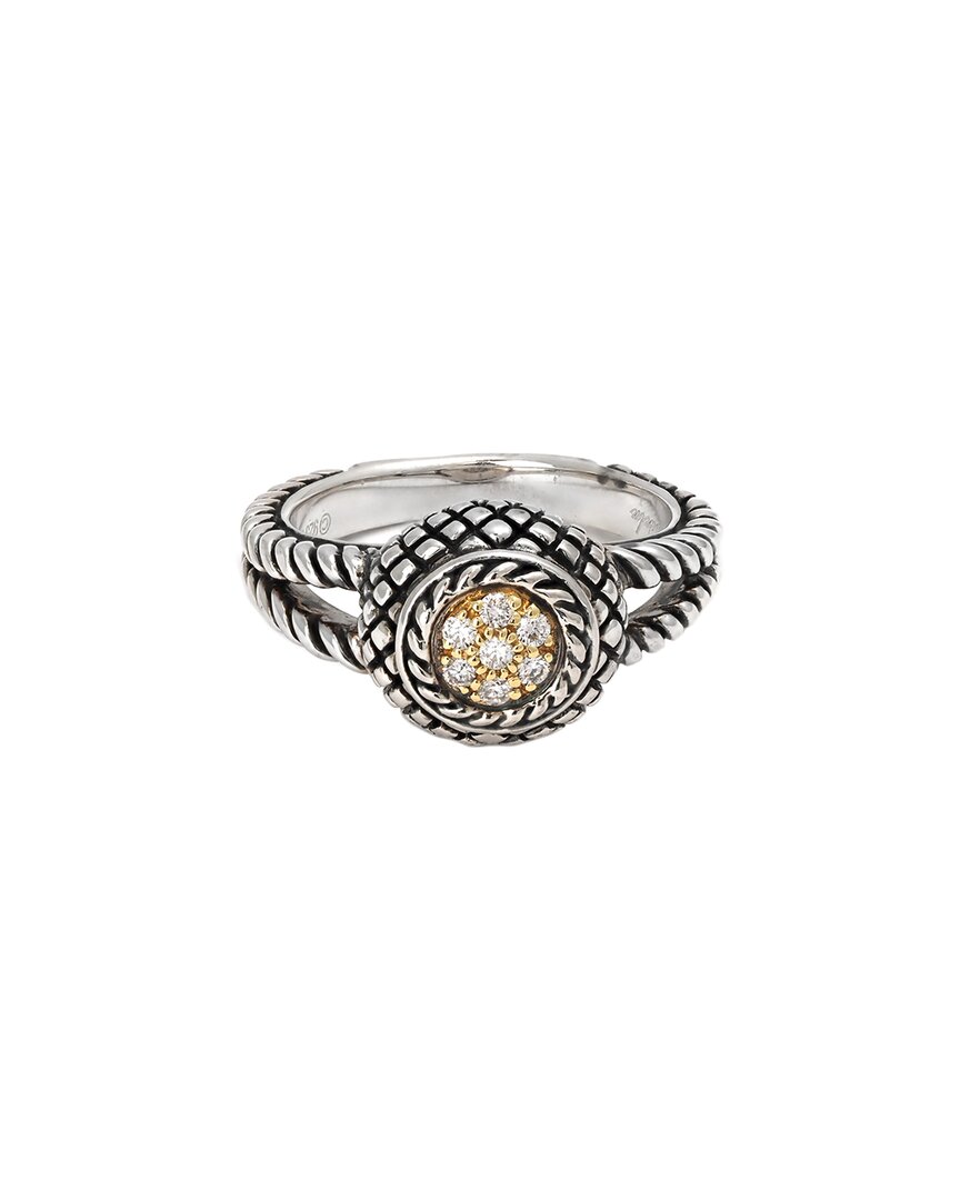 Andrea Candela Lazo 18k & Silver 0.11 Ct. Tw. Diamond Ring In Metallic