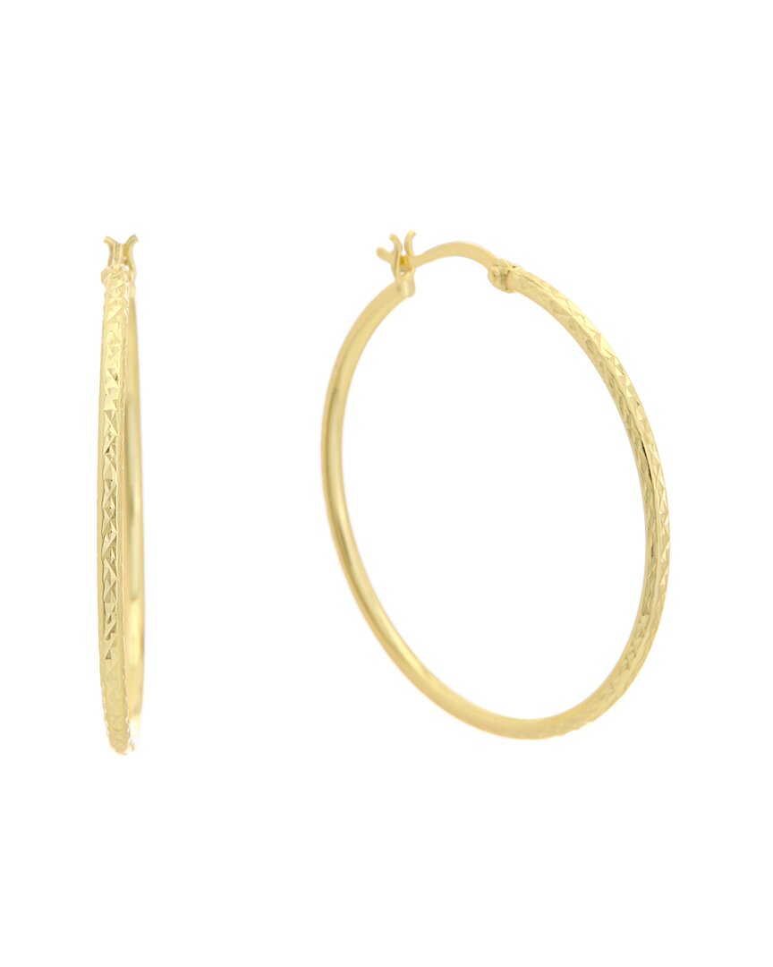 Argento Vivo 14k Plated Textured Hoops