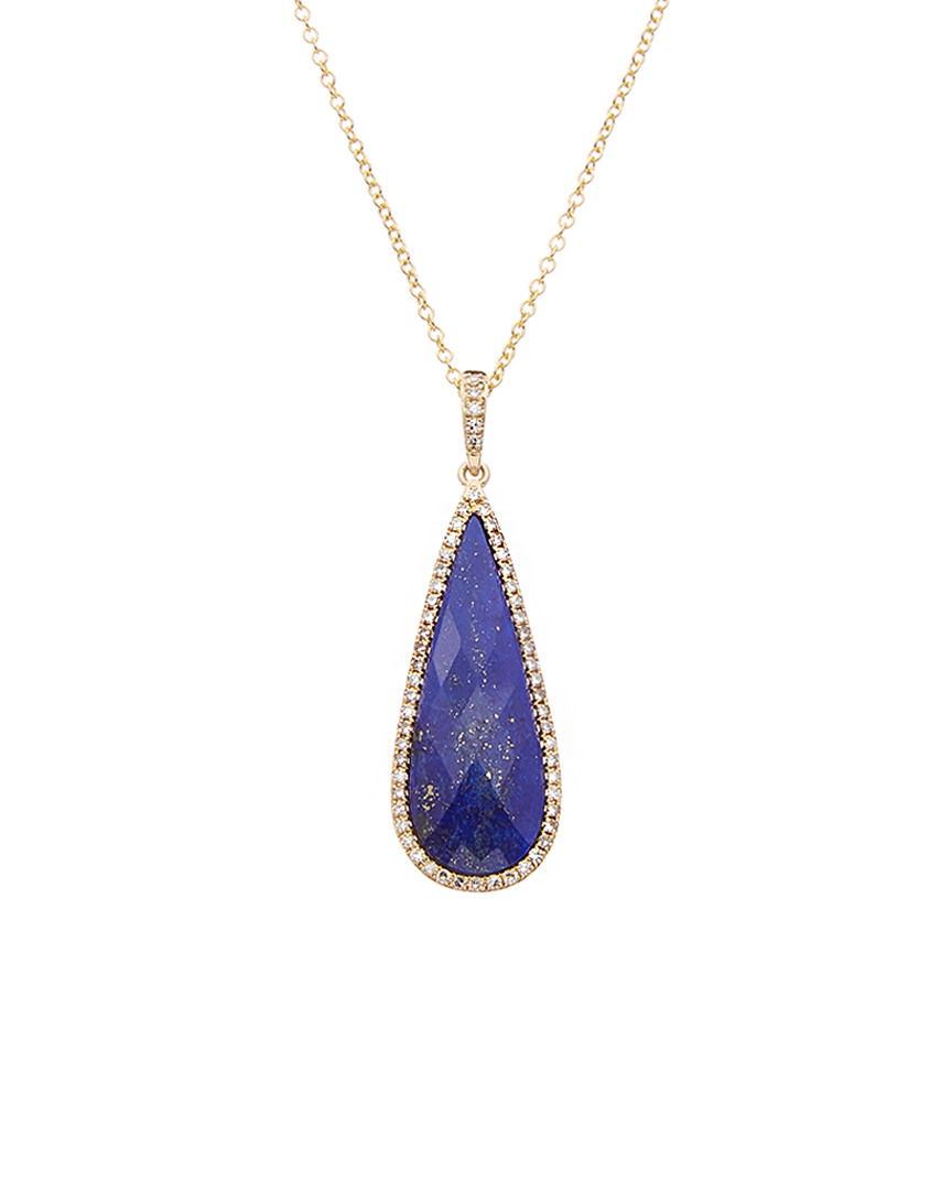 Effy Fine Jewelry 14K 6.28 ct. tw. Diamond & Lapis Lazuli Pendant Necklace