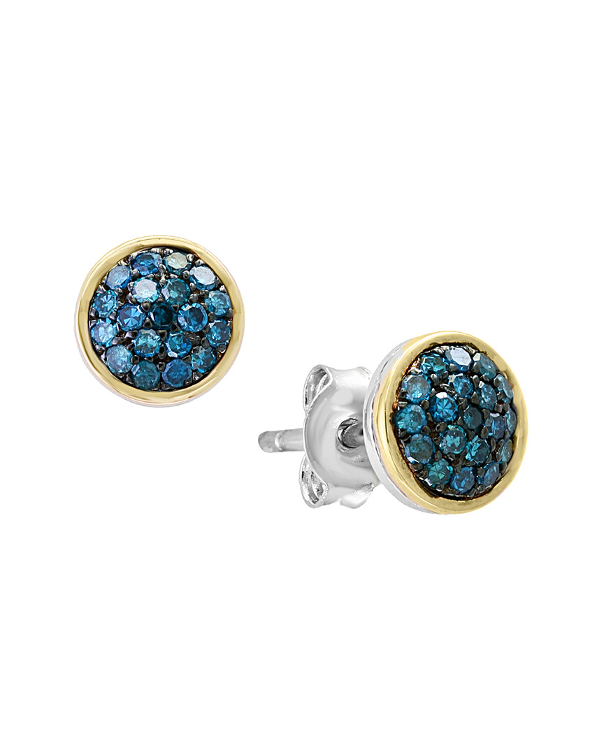 Effy Fine Jewelry 14K & Silver 0.28 ct. tw. Diamond Earrings