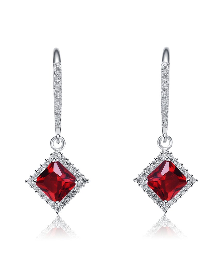 Genevive Silver Cz Dangle Earrings