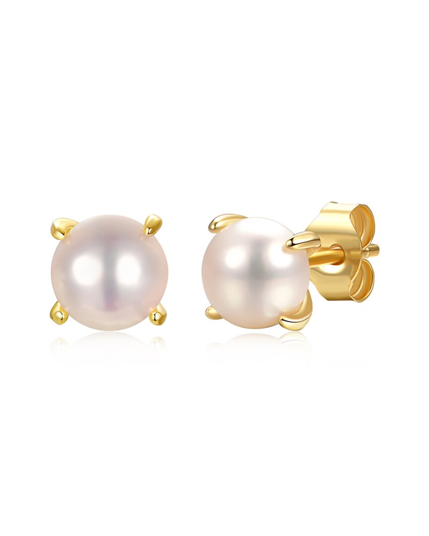 Genevive 14k Over Silver 5mm Pearl Studs