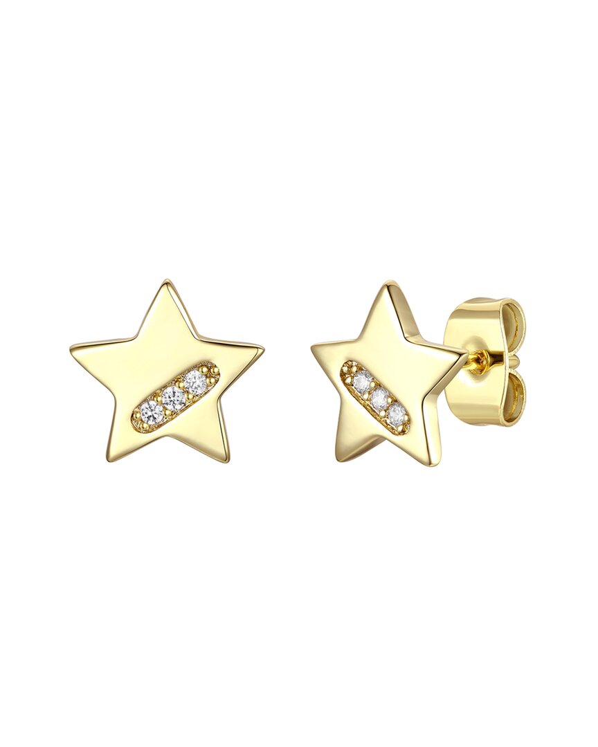 Rachel Glauber 14k Plated Cz Star Earrings