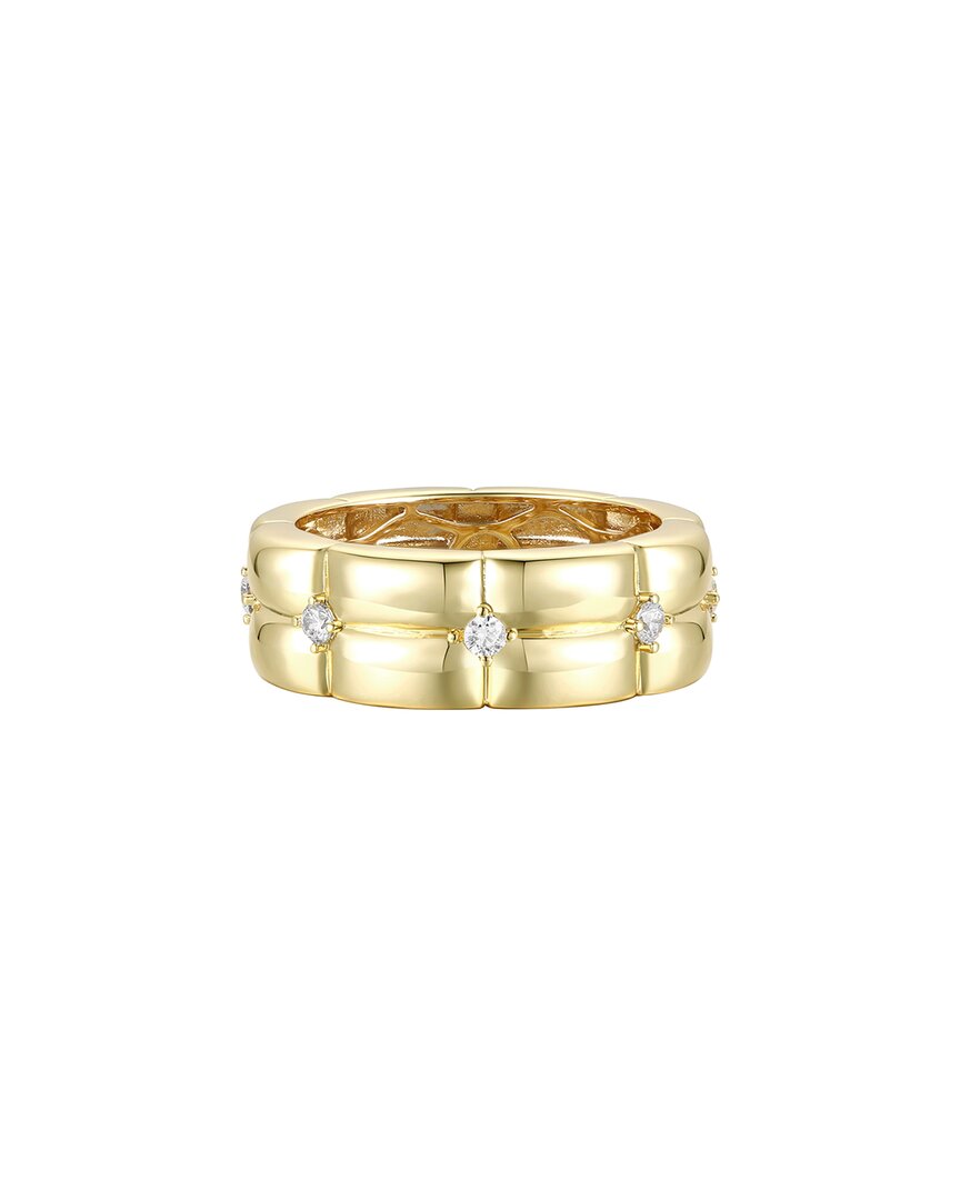 Rachel Glauber 14k Plated Cz Weave Band Ring