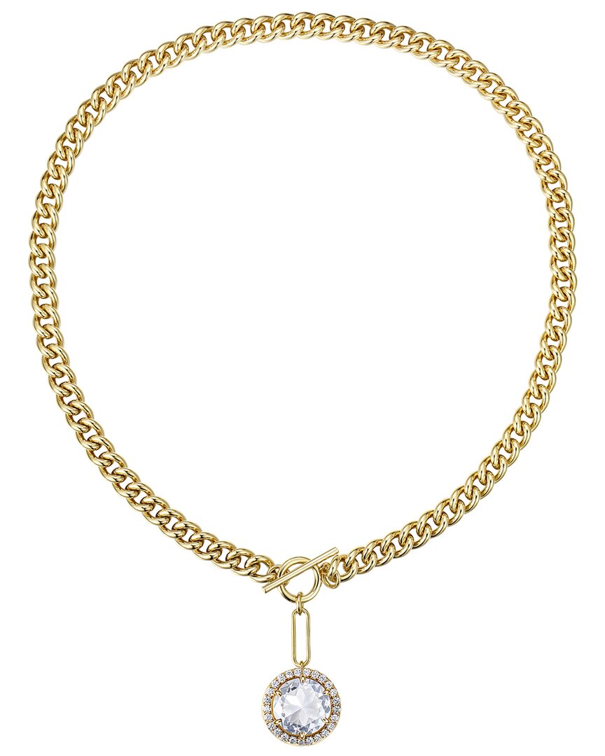 Rachel Glauber 14k Plated Cz Curb Chain Necklace