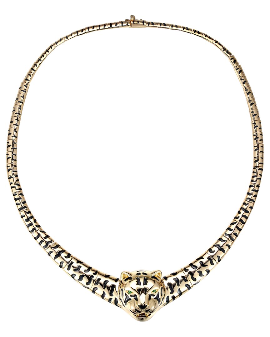 Shop Rachel Glauber 14k Plated Cz Leopard Head Necklace