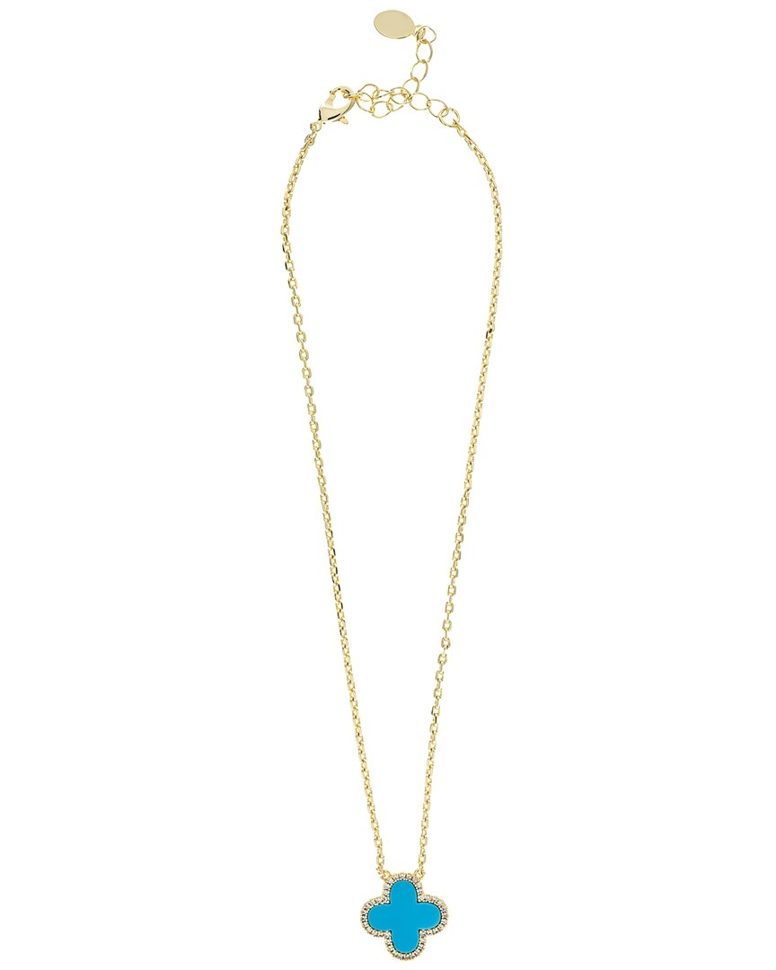 Rivka Friedman 18k Plated Turquoise Cz Necklace