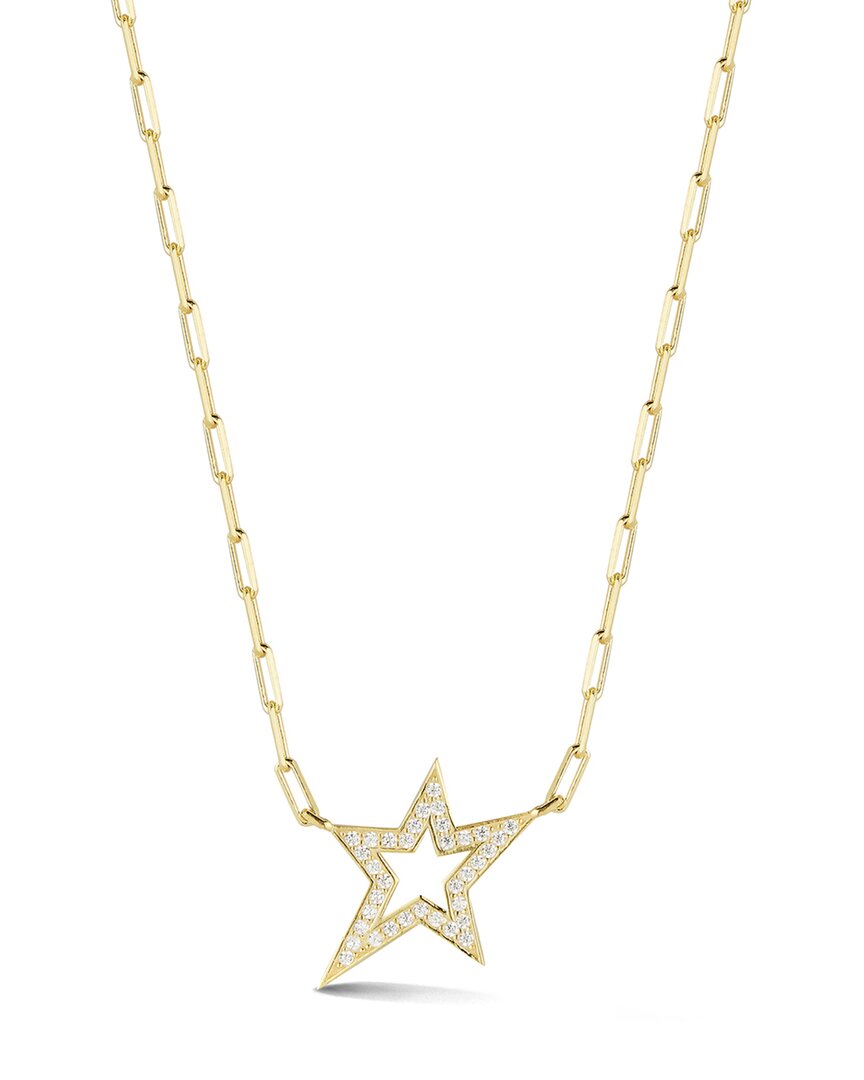 Sphera Milano 14k Over Silver Cz Star Necklace