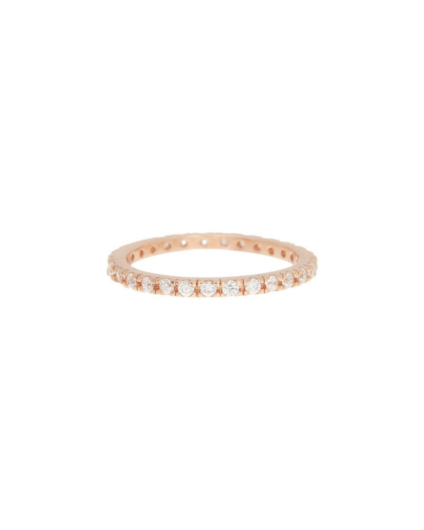 Adornia Crystal Eternity Band Ring 14k Rose Gold Vermeil .925 Sterling Silver