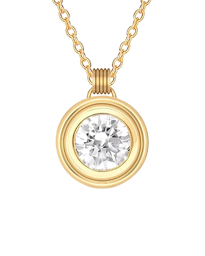 Gabi Rielle 14k Over Silver Cz Dangle Necklace