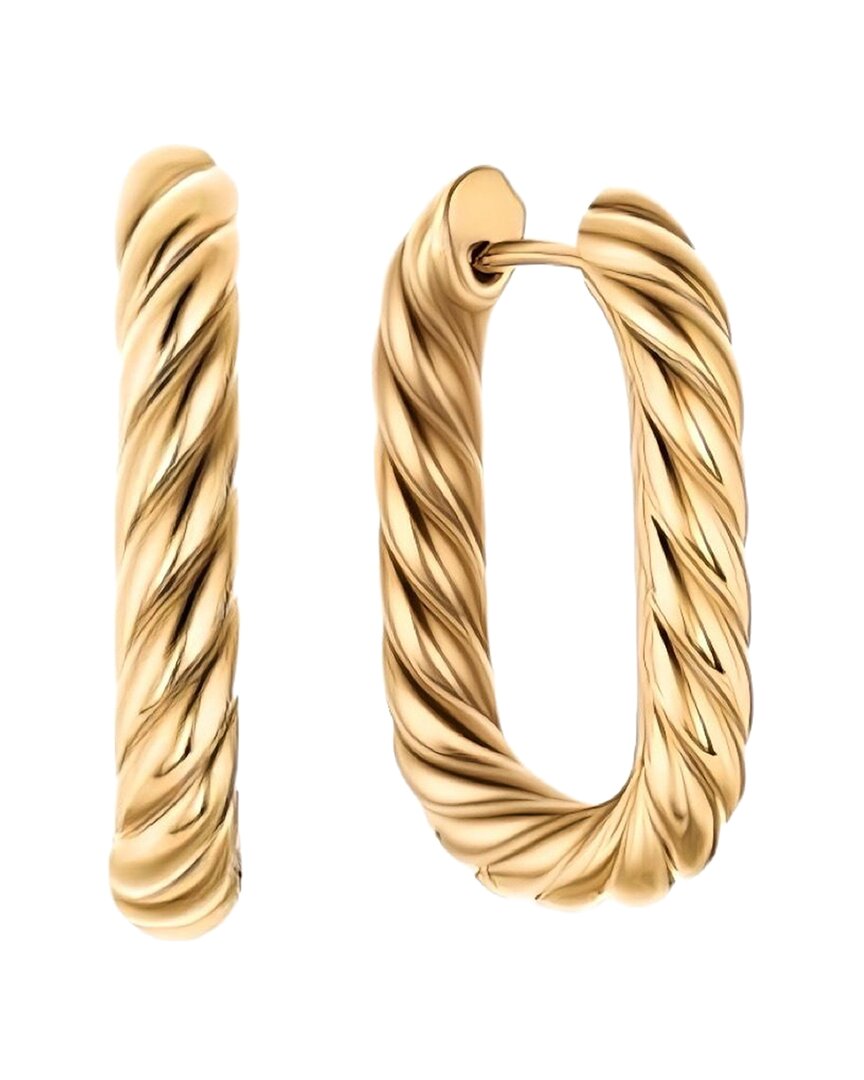Gabi Rielle 14k Over Silver Cz Hoop Earrings