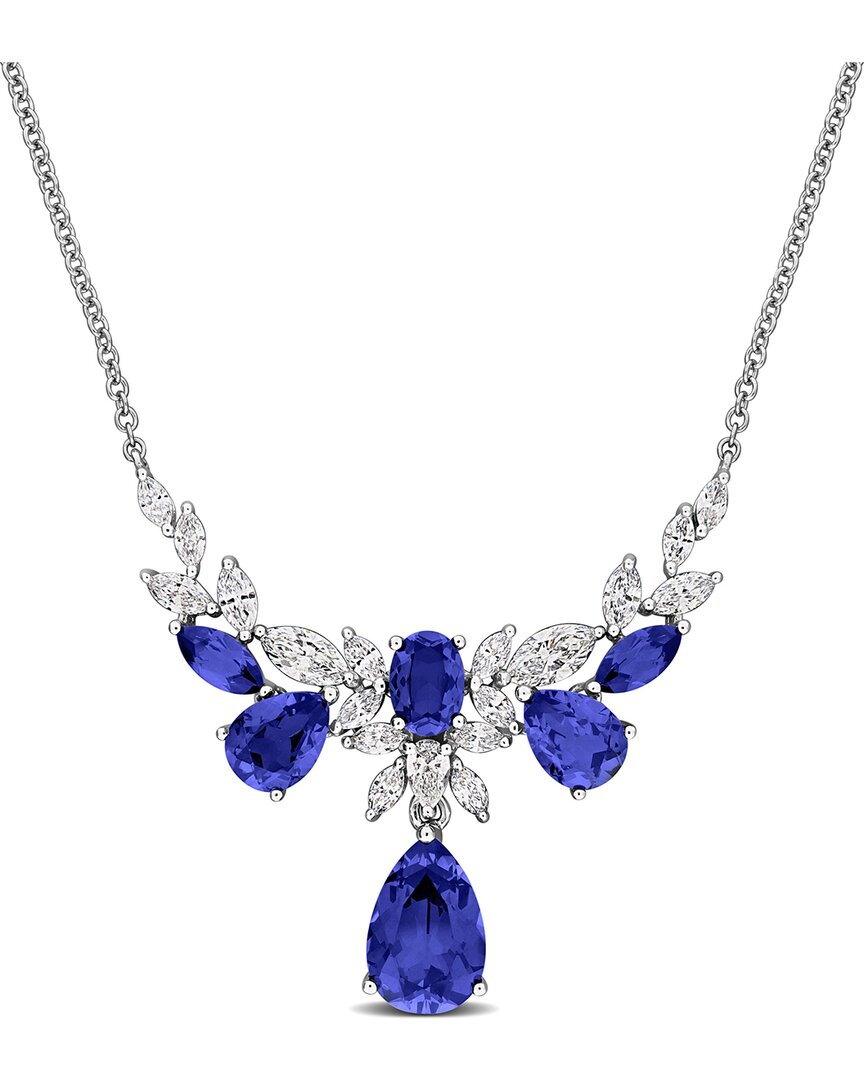Rina Limor 8 5/8ct Tgw Created Blue Sapphire And 2ct Tw Lab-g In Metallic