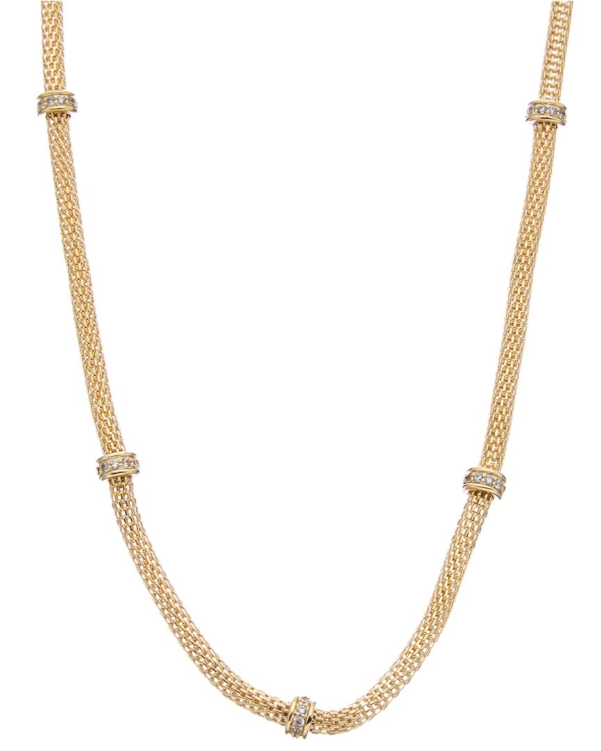 Juvell 18k Plated Diamond Cz Mesh Necklace