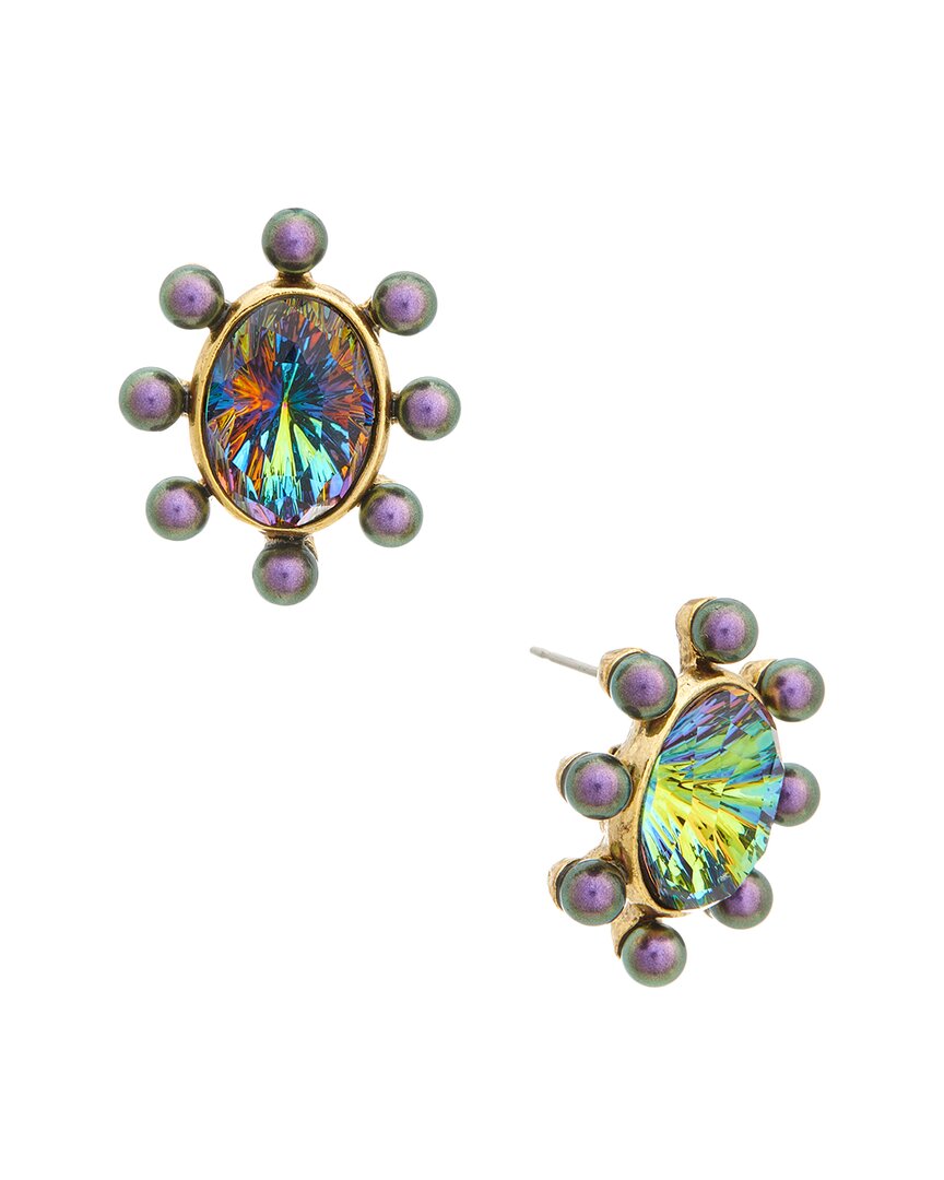 Oscar De La Renta Cosmic Eye Stud Earrings In Gold