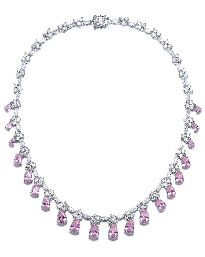 Genevive Silver Cz Drop Necklace No Color No Color In Metallic