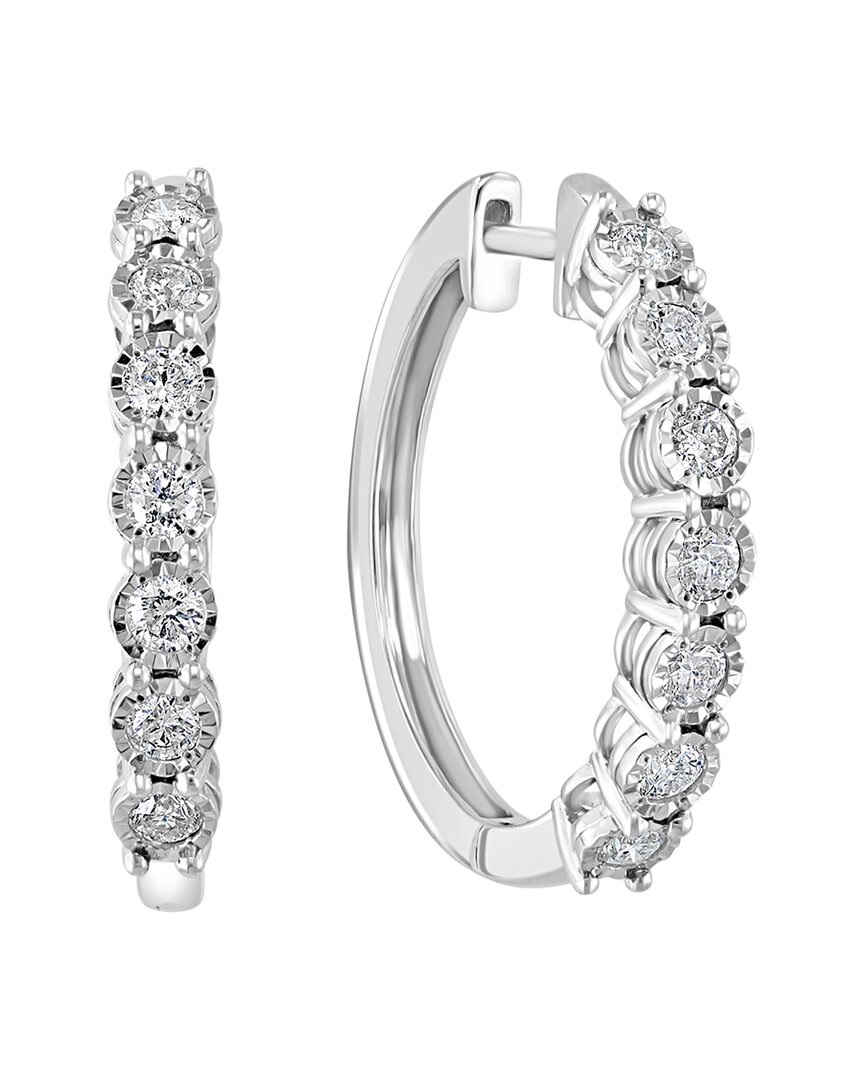 Effy Fine Jewelry Effy Silver 0.96 Ct. Tw. Diamond Earrings In Metallic