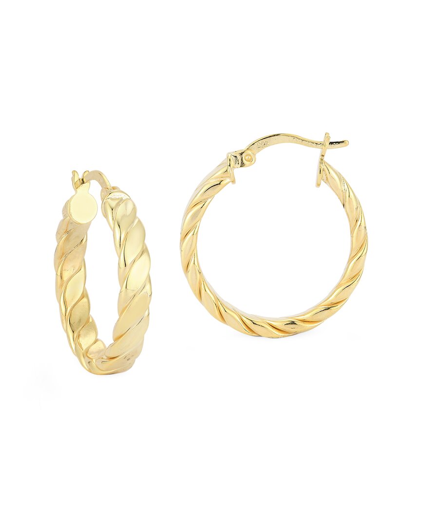 Chloe & Madison Chloe And Madison 14k Over Silver Small Flattened Twist Hoops