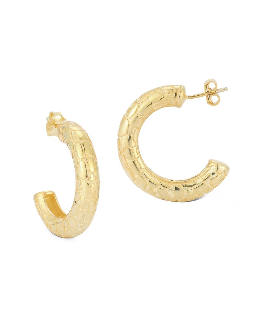 Chloe & Madison Chloe And Madison 14k Over Silver Hammered Hoops