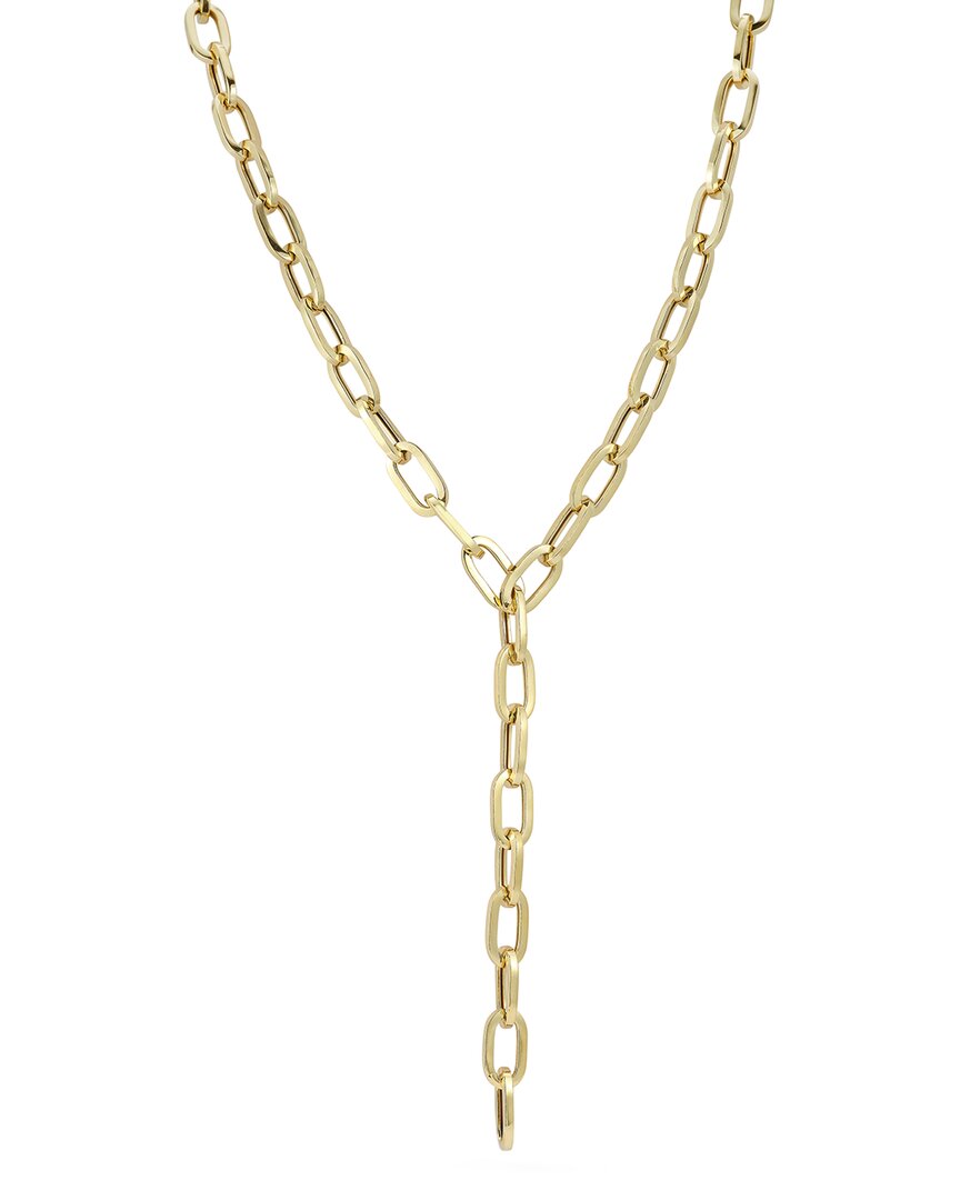 Chloe & Madison Chloe And Madison 18k Over Silver Paperclip Lariat Necklace