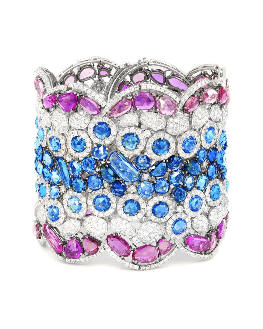 Diana M. Fine Jewelry 18k 128.34 Ct. Tw. Diamond & Sapphire Bracelet