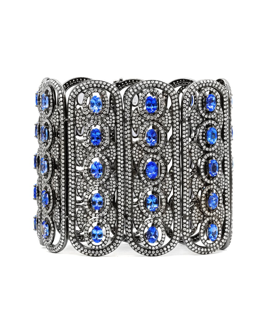 Diana M. Fine Jewelry 18k 43.49 Ct. Tw. Diamond & Tanzanites Bracelet